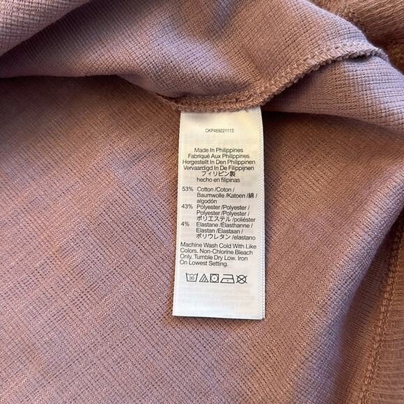 Madewell Texture Thread Wrap Dress Faded Mauve Stretch Sz 2X Casual Office M9235 - Picture 11 of 12